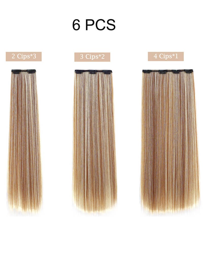 26inch Long Clip In Hair Extension Synthetic 6PCS — view 3