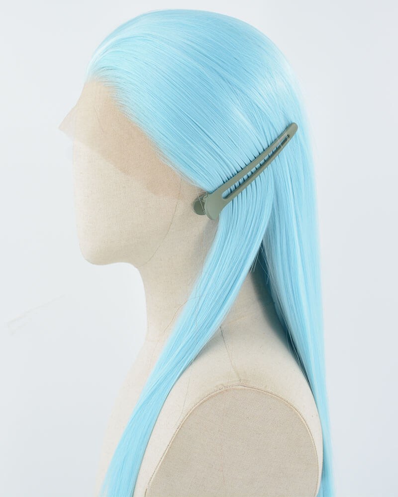 Light Blue Straight Synthetic Lace Front Wig WW1037 — view 4