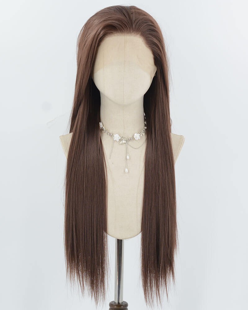 Red Brown Long Straight Synthetic Lace Front Wig WW973 — view 1