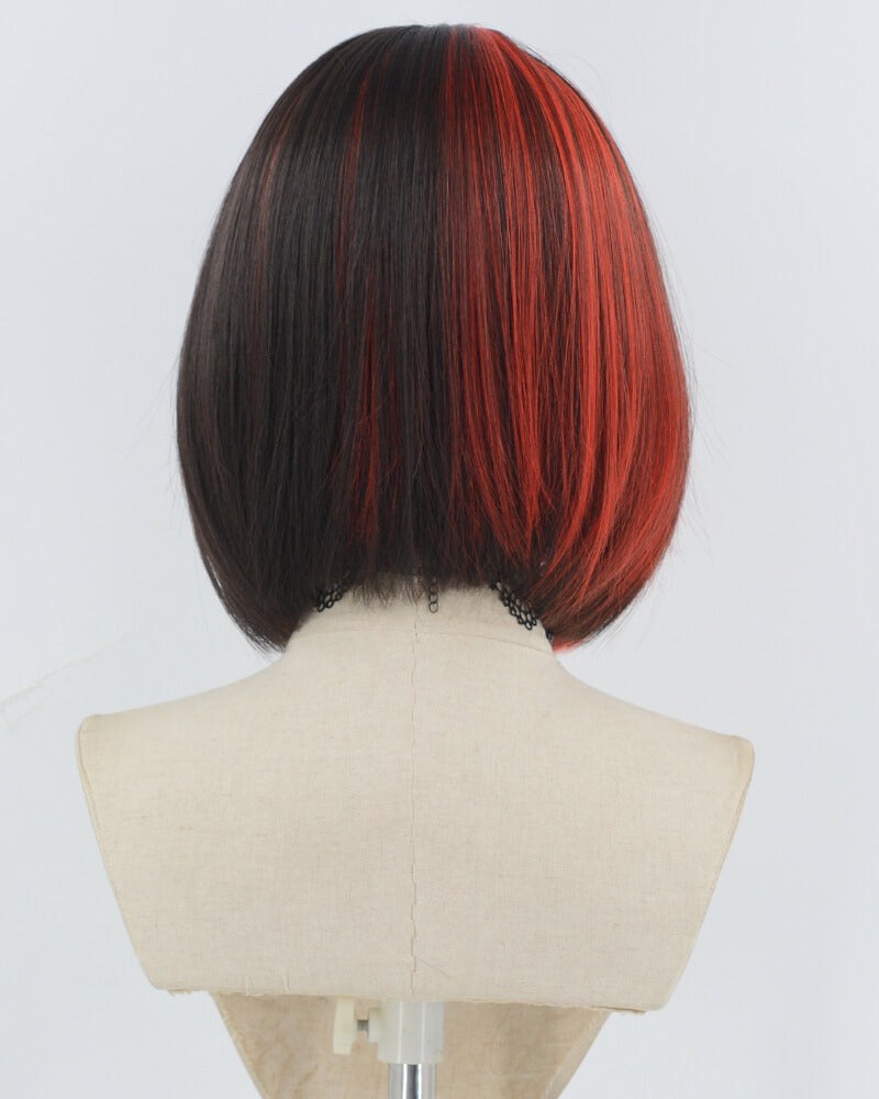 Black Red Short Bob Synthetic Wig HW693 — view 3