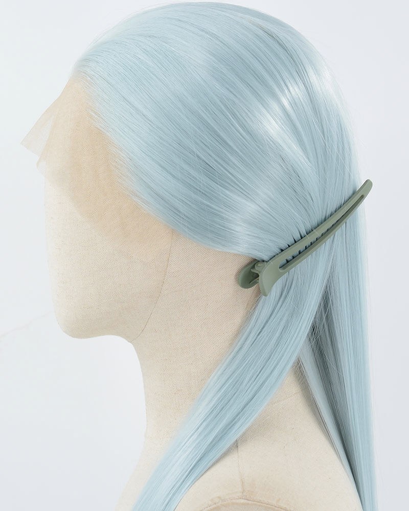 Grey Green Blue Synthetic Lace Front Wig WW889 — view 3