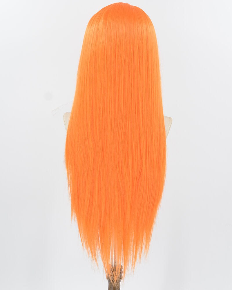 Orange Long Straight Synthetic Lace Front Wig WW957 — view 3