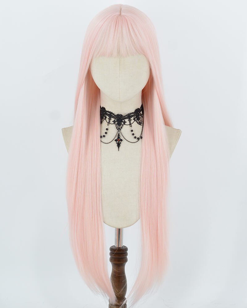 30Inch Long Pink Synthetic Wig HW865 — view 1