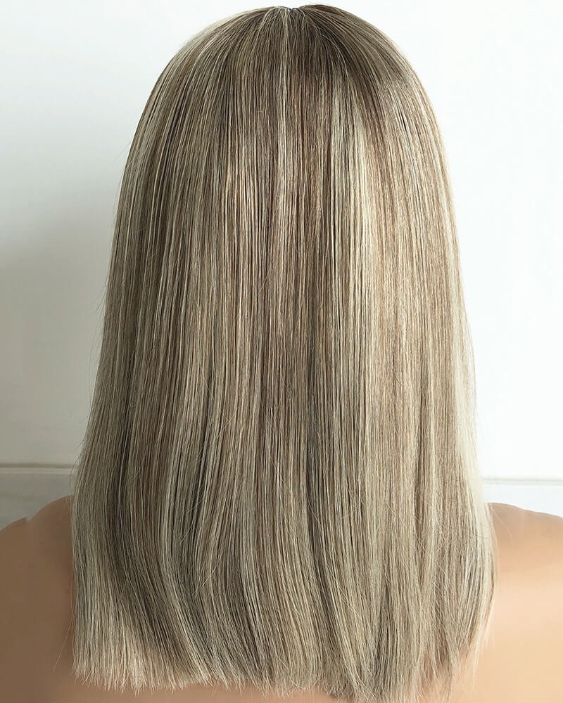 Short Blonde Brown Human Hair Wig HT042 — view 5