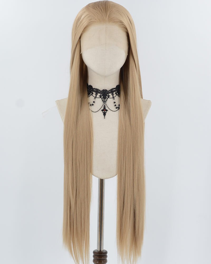 38Inch Long Dark Blonde Synthetic Lace Front Wig WW962 — view 1