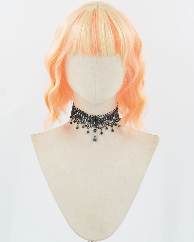 Mixed Orange Short Curly Synthetic Wig HW678 — view 1