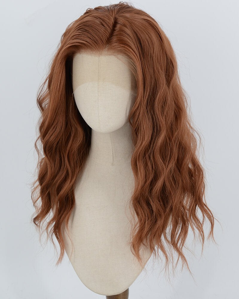 Scarlet Witch Wanda Maximoff Red Brown Curly Synthetic Lace Front Wig WW1081 — view 3