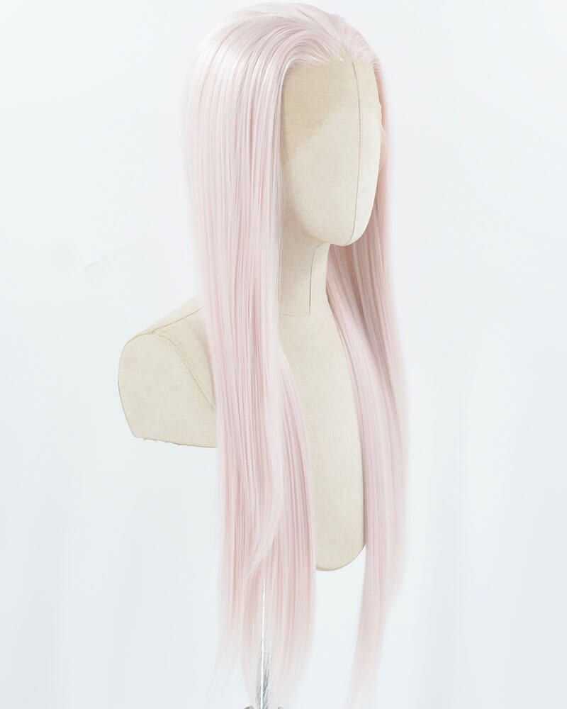 Light Pink Long Straight Synthetic Lace Front Wig WW921 — view 2