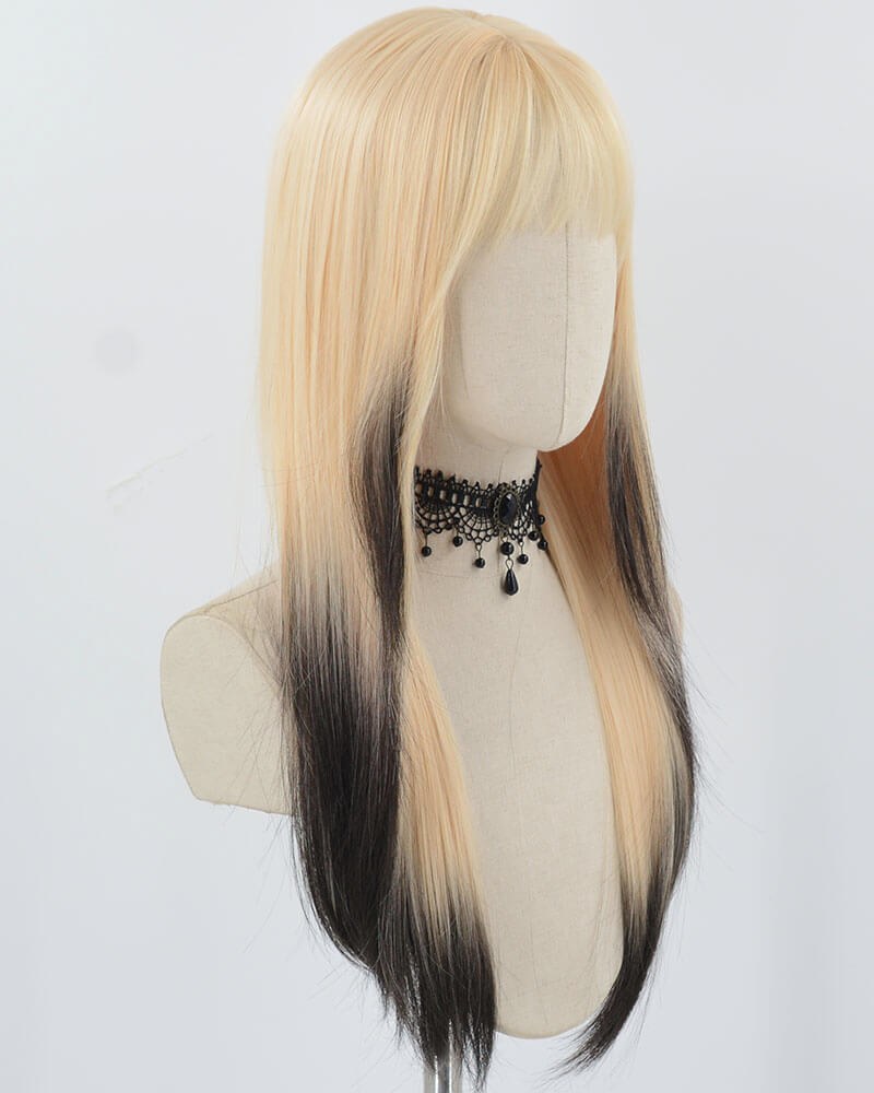 Blonde Ombre Black Synthetic Wig HW651 — view 2