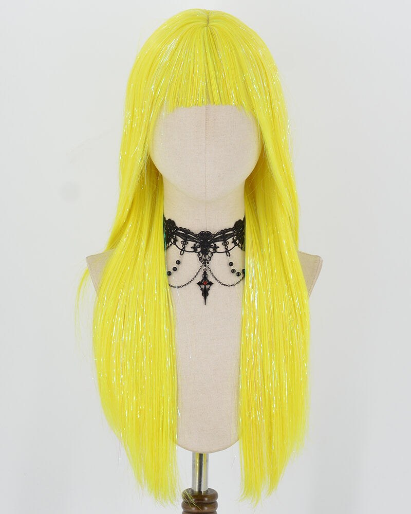 Yellow Tinsel Synthetic Wig HW847 — view 1