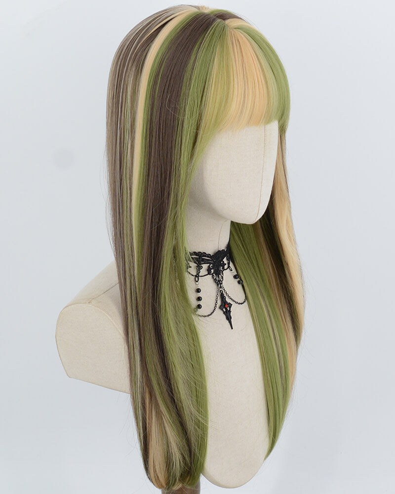 Green Highlight Blonde Synthetic Wig HW872 — view 3