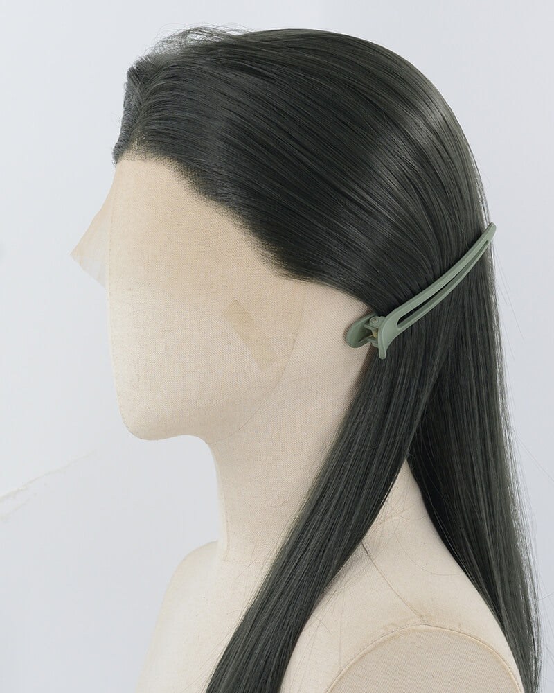 Dark Green Long Straight Synthetic Lace Front Wig WW939 — view 4