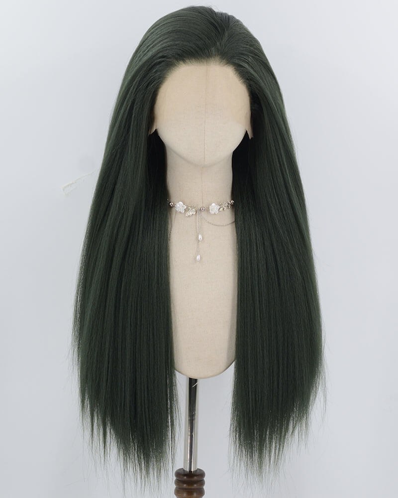 Dark Green Yaki Synthetic Lace Front Wig WW979 — view 1
