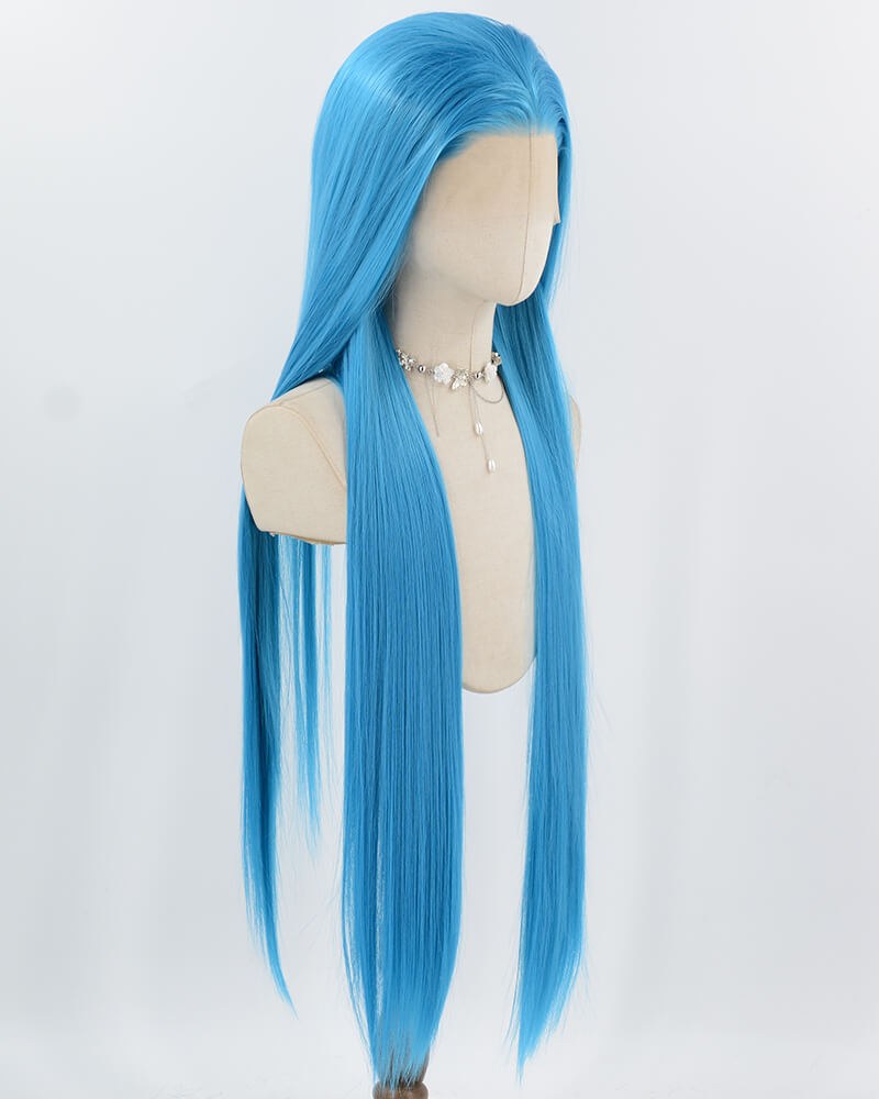 38Inch Long Sky Blue Synthetic Lace Front Wig WW1031 — view 2