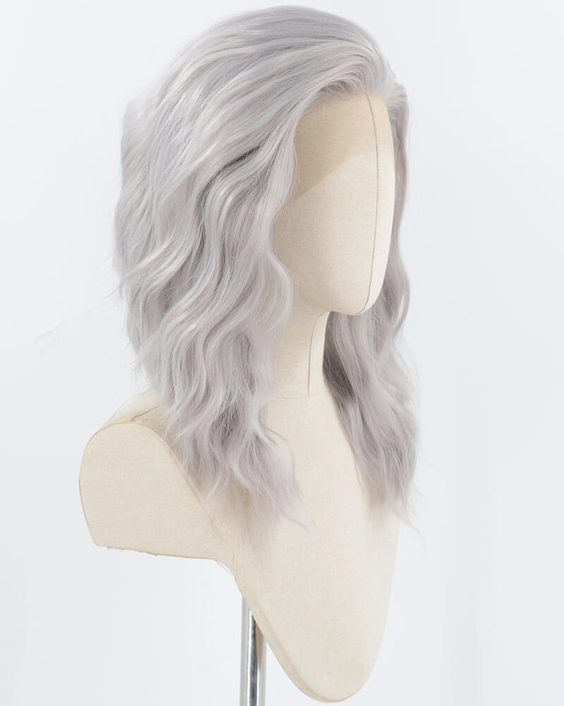 Dark Grey Curly Synthetic Lace Front Wig WW924 — view 2