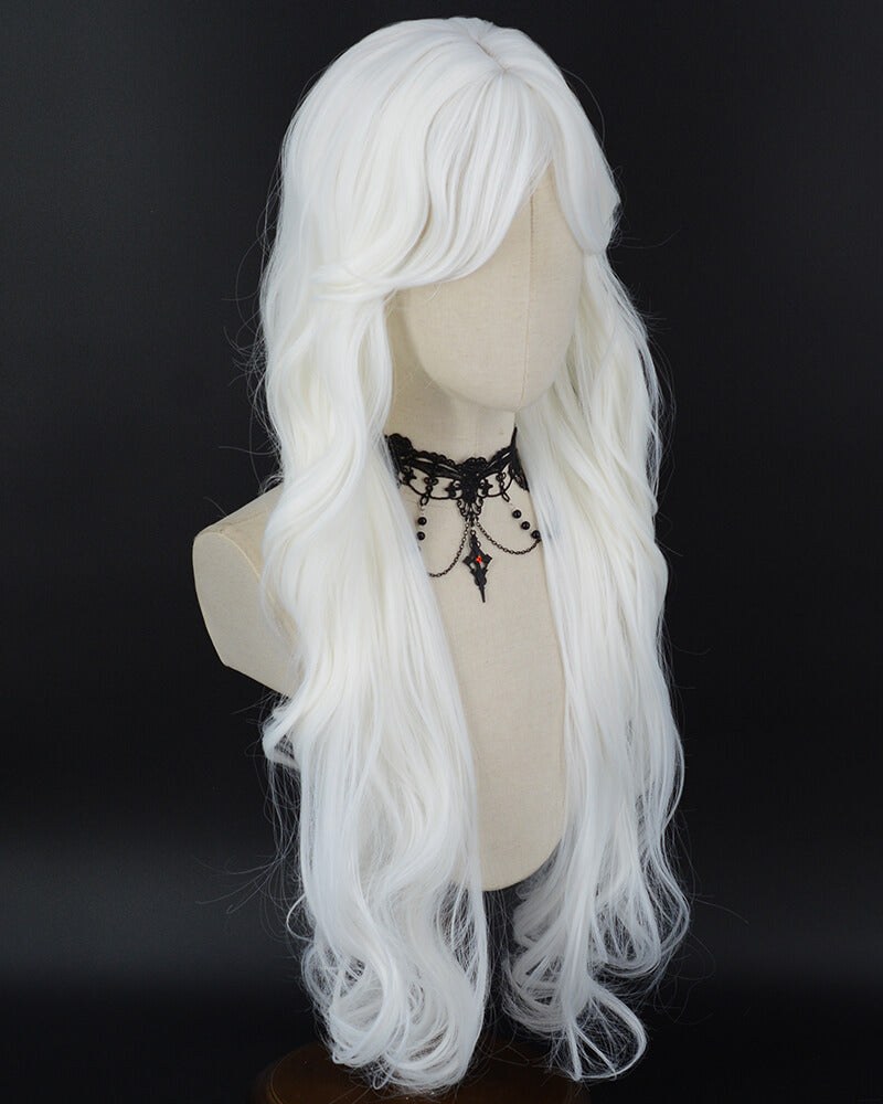 Long White Wavy Synthetic Wig HW878 — view 2