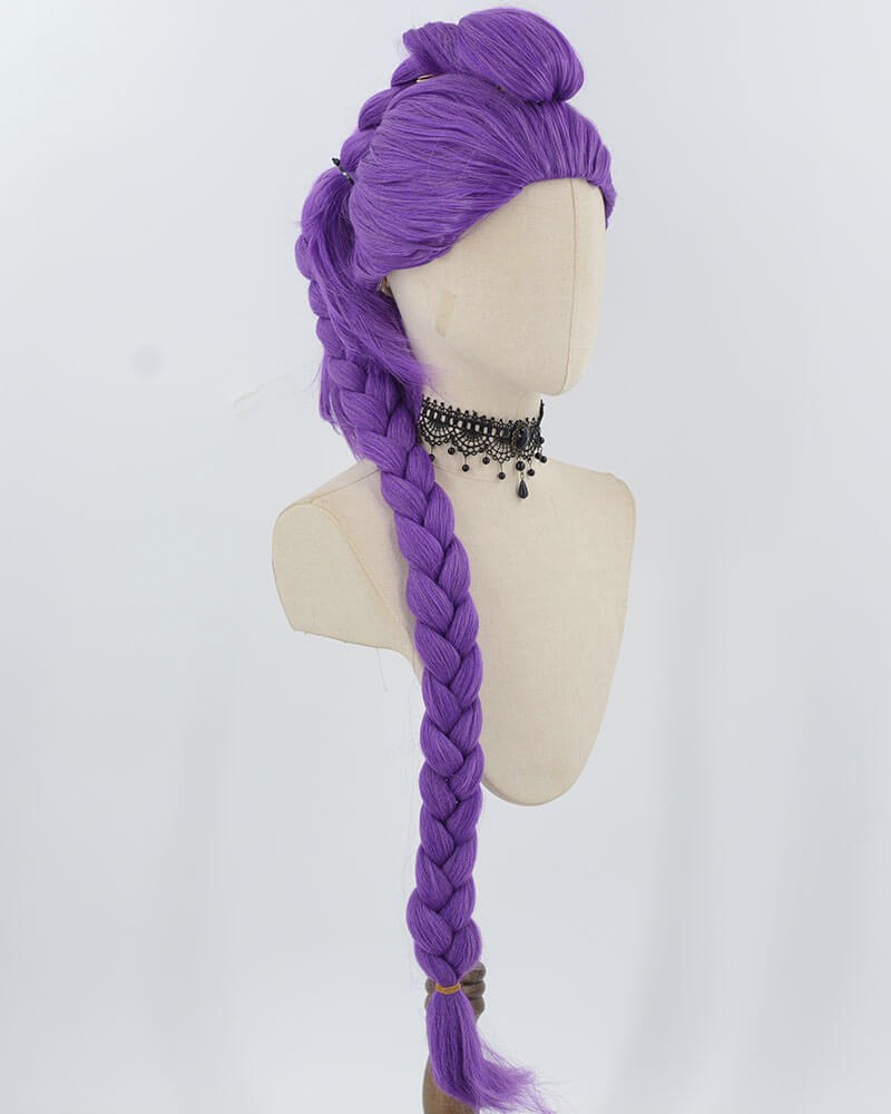 KPop Demon Hunters Rumi Purple Braided Synthetic Wig HW725 — view 2