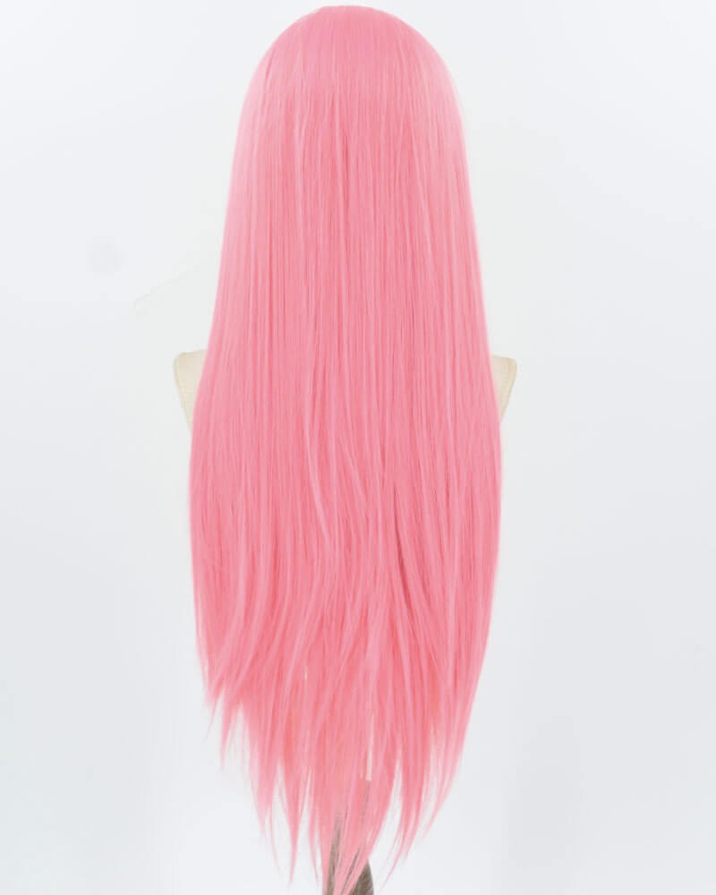 Pink Long Straight Synthetic Lace Front Wig WW920 — view 3
