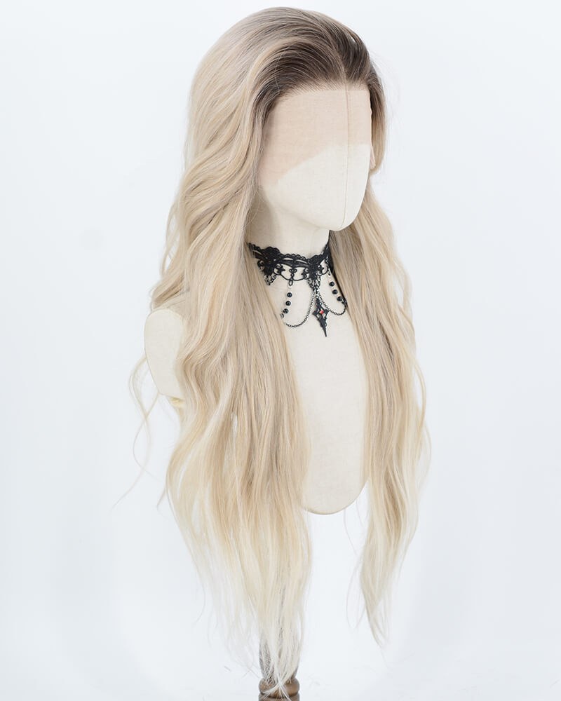 Ombre Blonde Long Wavy Synthetic Lace Front Wig WW1063 — view 2