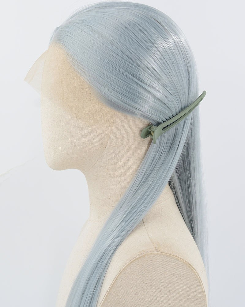 Grey Blue Long Straight Synthetic Lace Front Wig WW908 — view 3