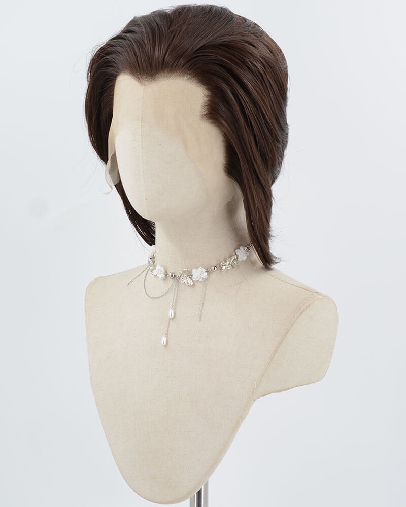 Brown Short Synthetic Lace Front Men's Wig MW044 — view 2