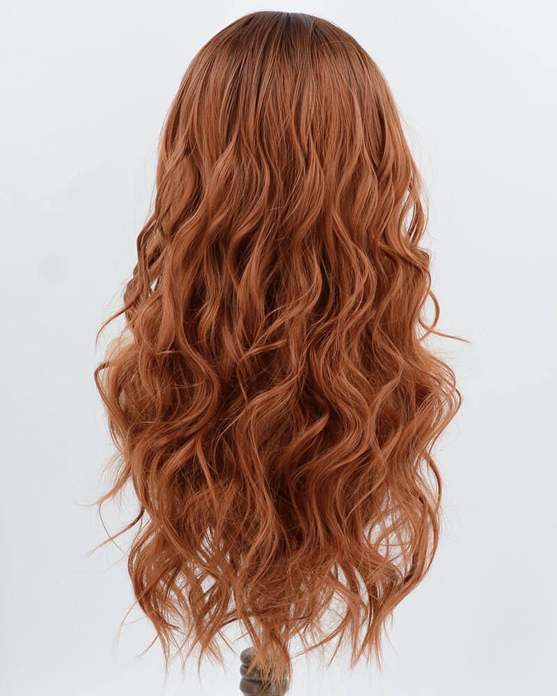Brown Red Curly Synthetic Wig HW778 — view 3