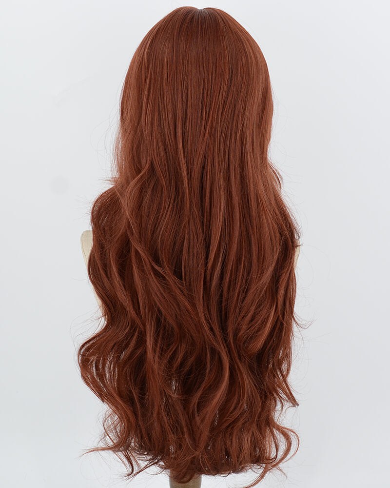 Auburn Brown Long Wavy Synthetic Wig HW851 — view 3