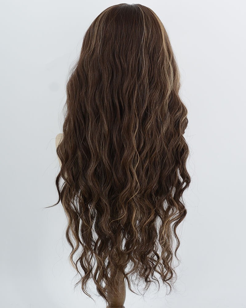 Brown Highlights Blonde Synthetic Lace Front Wig WW1061 — view 4