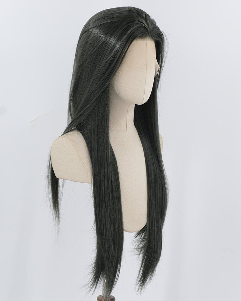 Dark Green Long Straight Synthetic Lace Front Wig WW939 — view 2
