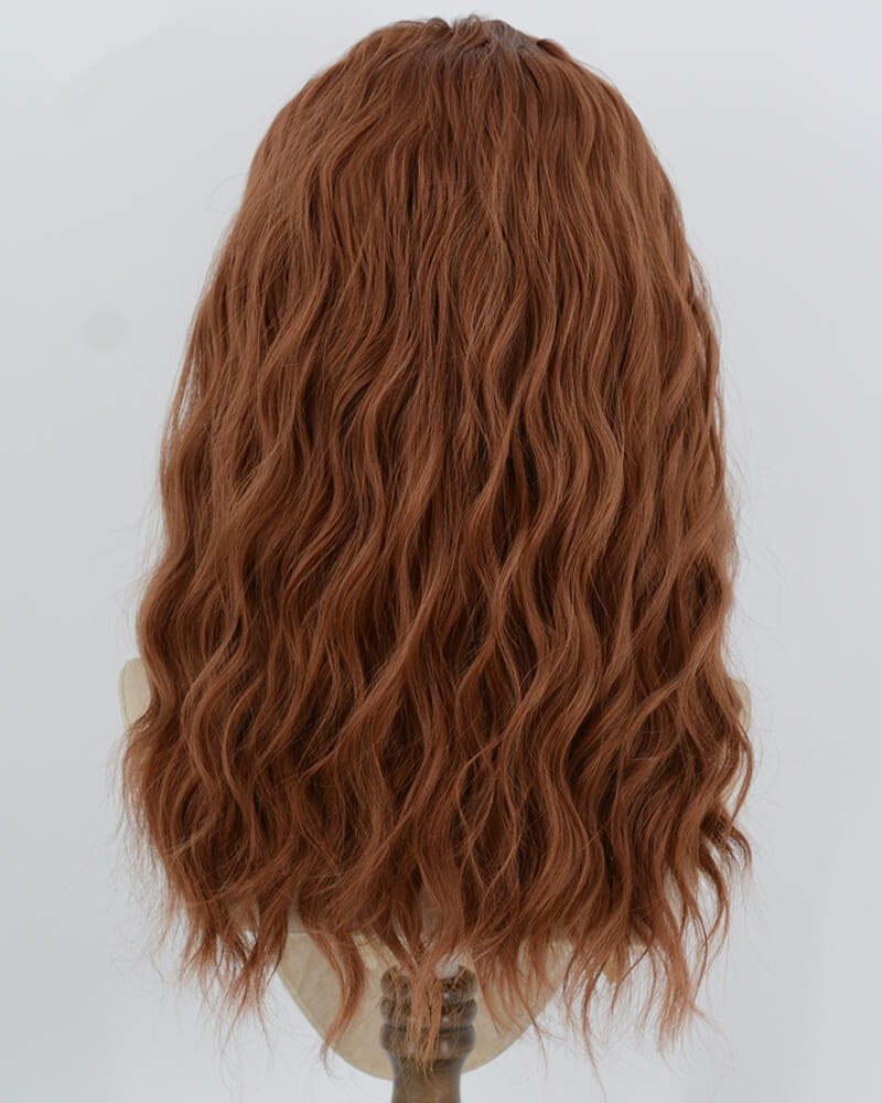 Scarlet Witch Wanda Maximoff Red Brown Curly Synthetic Lace Front Wig WW1081 — view 6