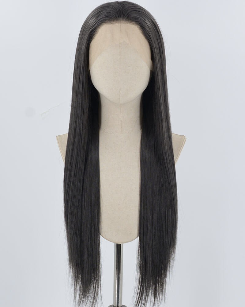 Grey Black Synthetic Lace Front Wig WW883 — view 1