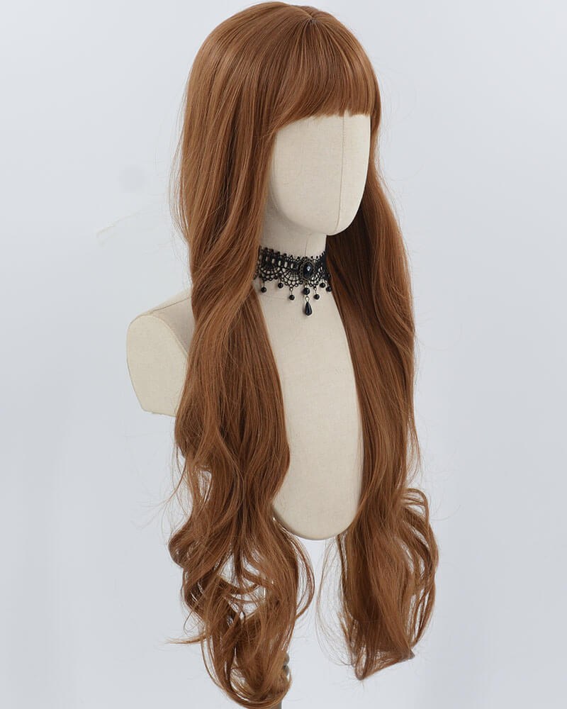 Long Brown Wavy Synthetic Wig HW659 — view 2