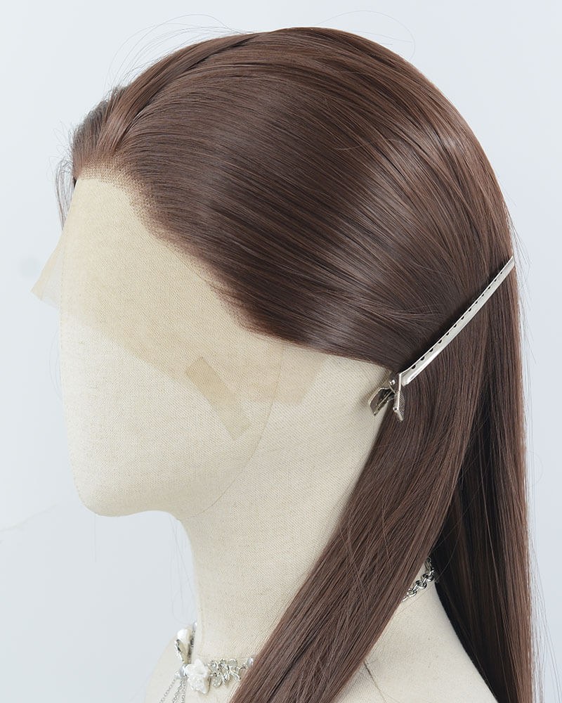 Red Brown Long Straight Synthetic Lace Front Wig WW973 — view 4