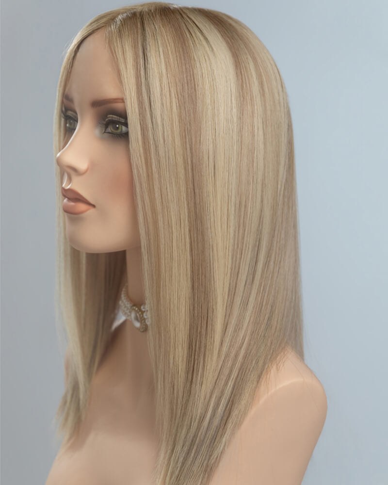 Blonde Brown Straight Human Hair Wig HT039 — view 2