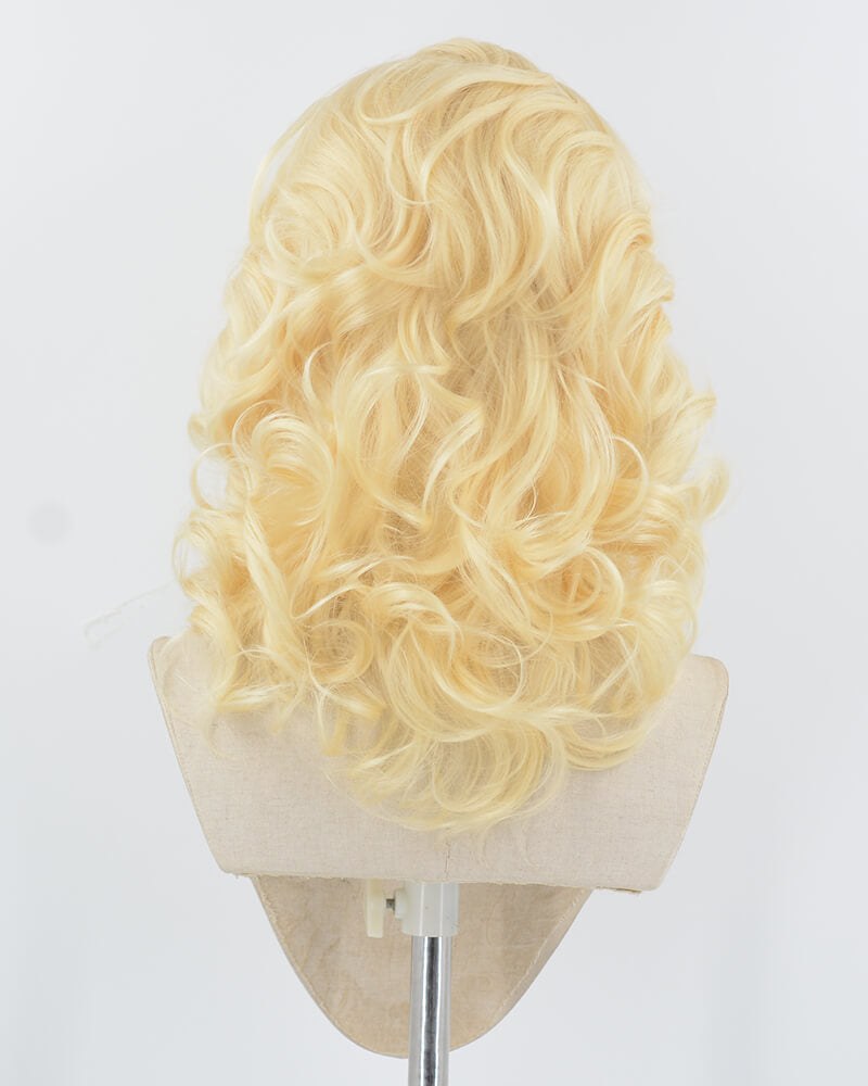 Blonde Wavy Short Synthetic Lace Front Wig WW955 — view 3