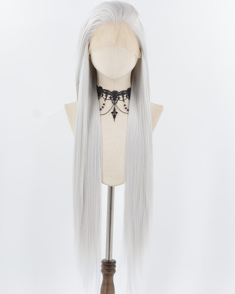 38inch Long Silver Synthetic Lace Front Wig WW958 — view 1