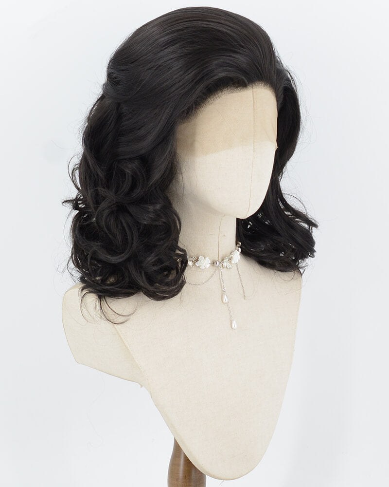Natural Black Wavy Synthetic Lace Front Wig WW1085 — view 3
