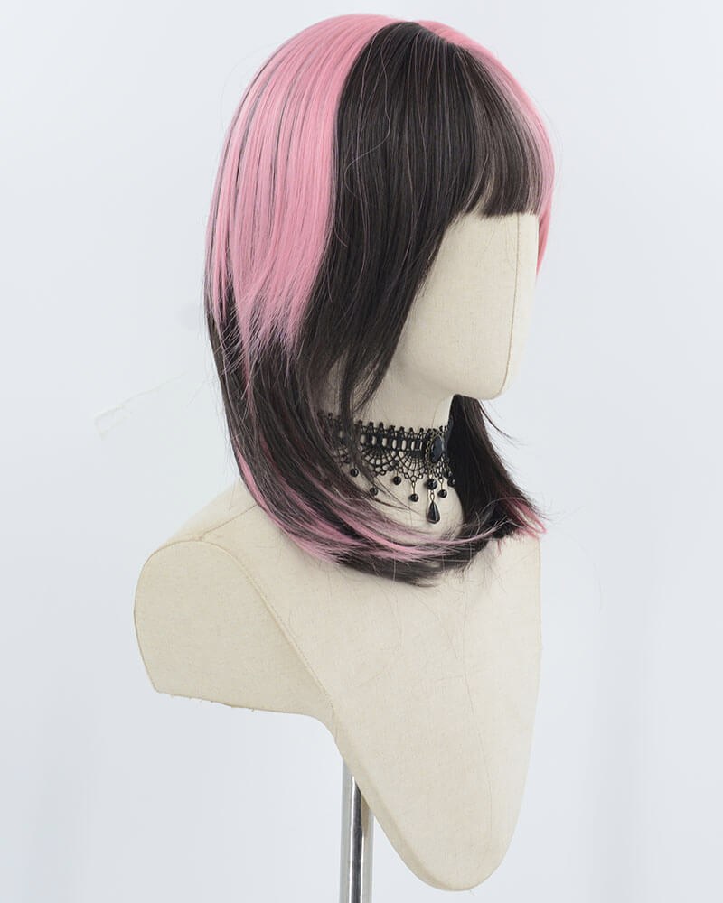 Pink Black Short Synthetic Wig HW756 — view 2