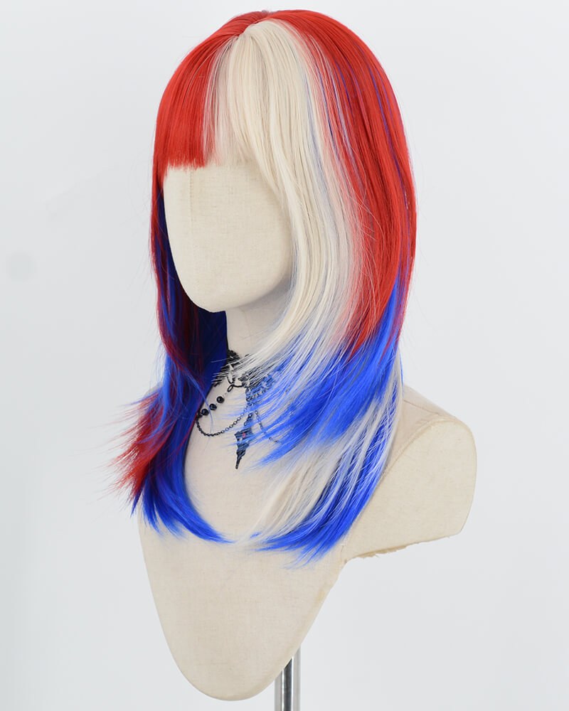 Red White Blue Synthetic Wig HW831 — view 2