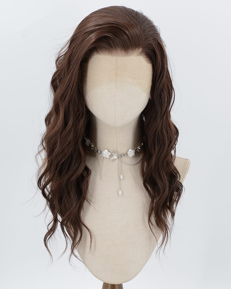 Brown Curly Synthetic Lace Front Wig WW1026 — view 1