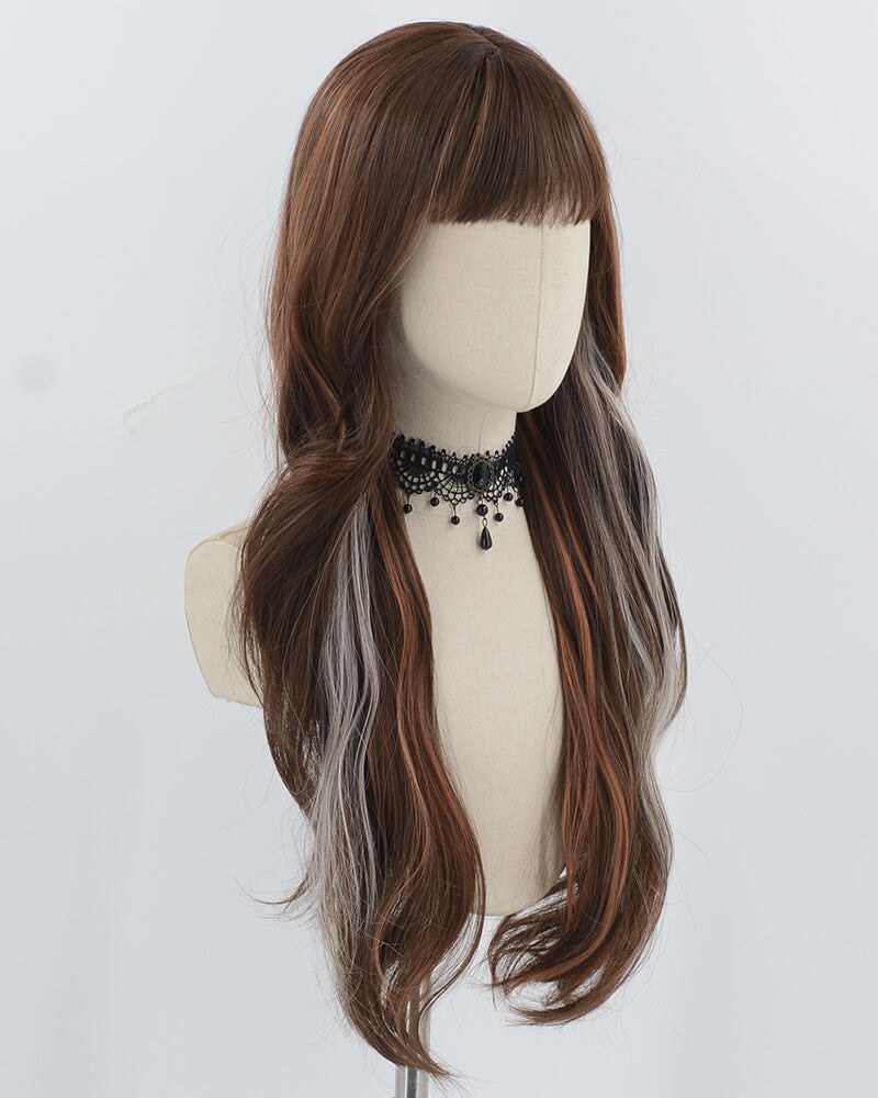 Mixed Brown Long Synthetic Wig HW701 — view 2