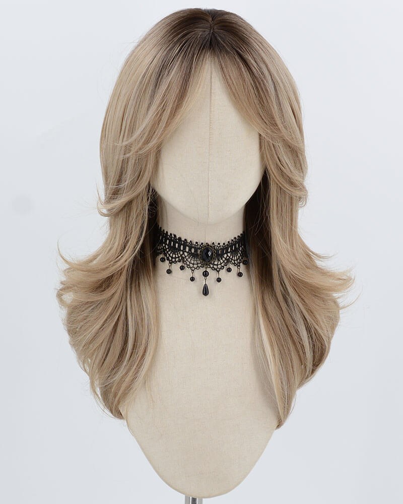 Natural Ombre Brown Blonde Synthetic Wig HW789 — view 1