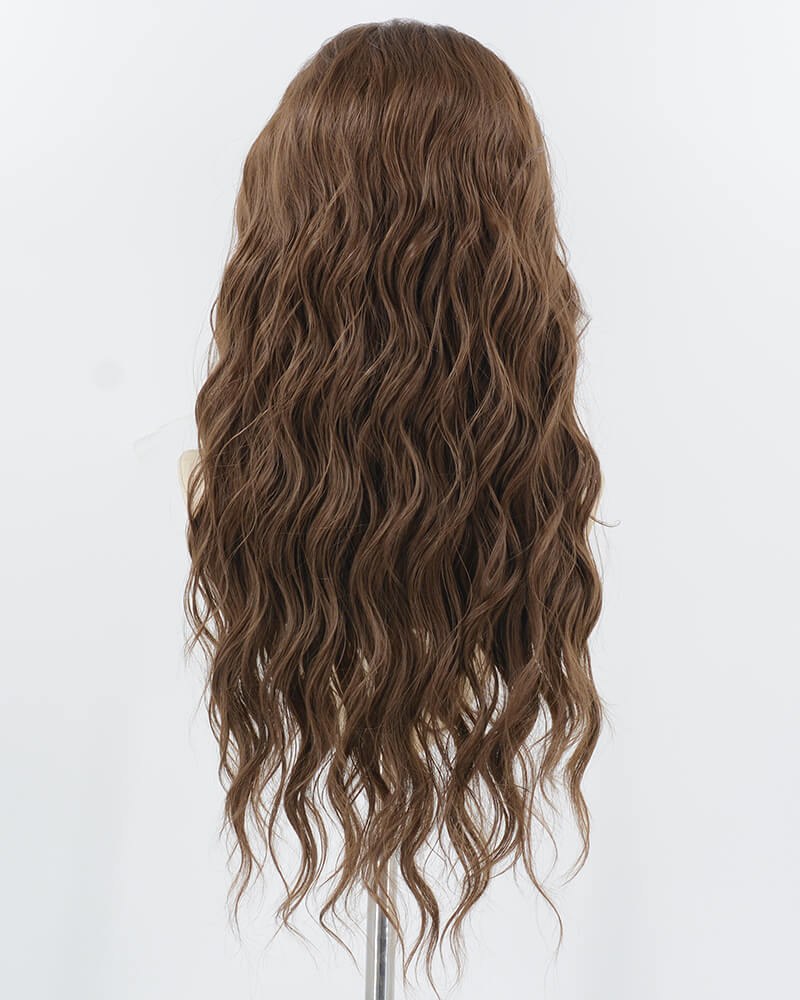 Brown Curly Synthetic Lace Front Wig WW970 — view 3