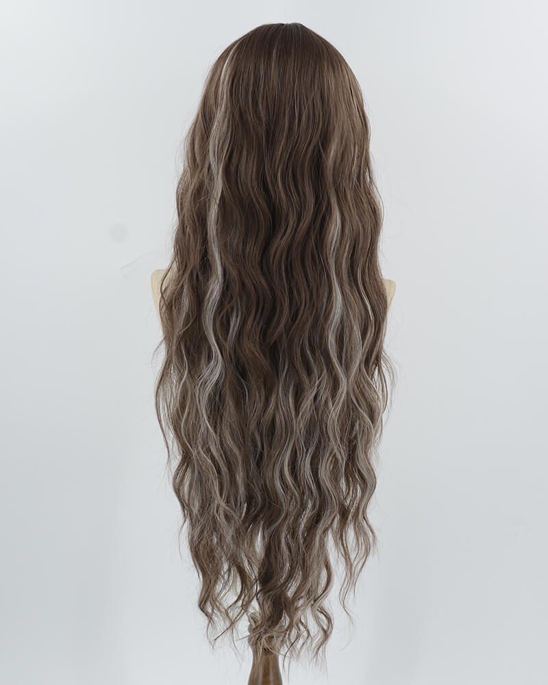 34Inch Long Brown Blonde Curly Synthetic Wig HW732 — view 3