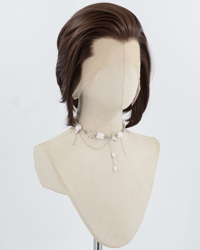 Brown Short Synthetic Lace Front Men's Wig MW044 — view 3