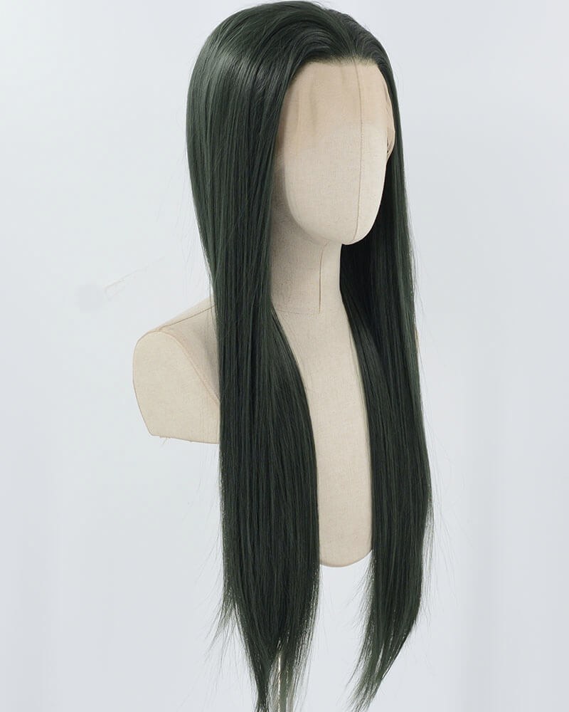 Dark Green Straight Synthetic Lace Front Wig WW1039 — view 2