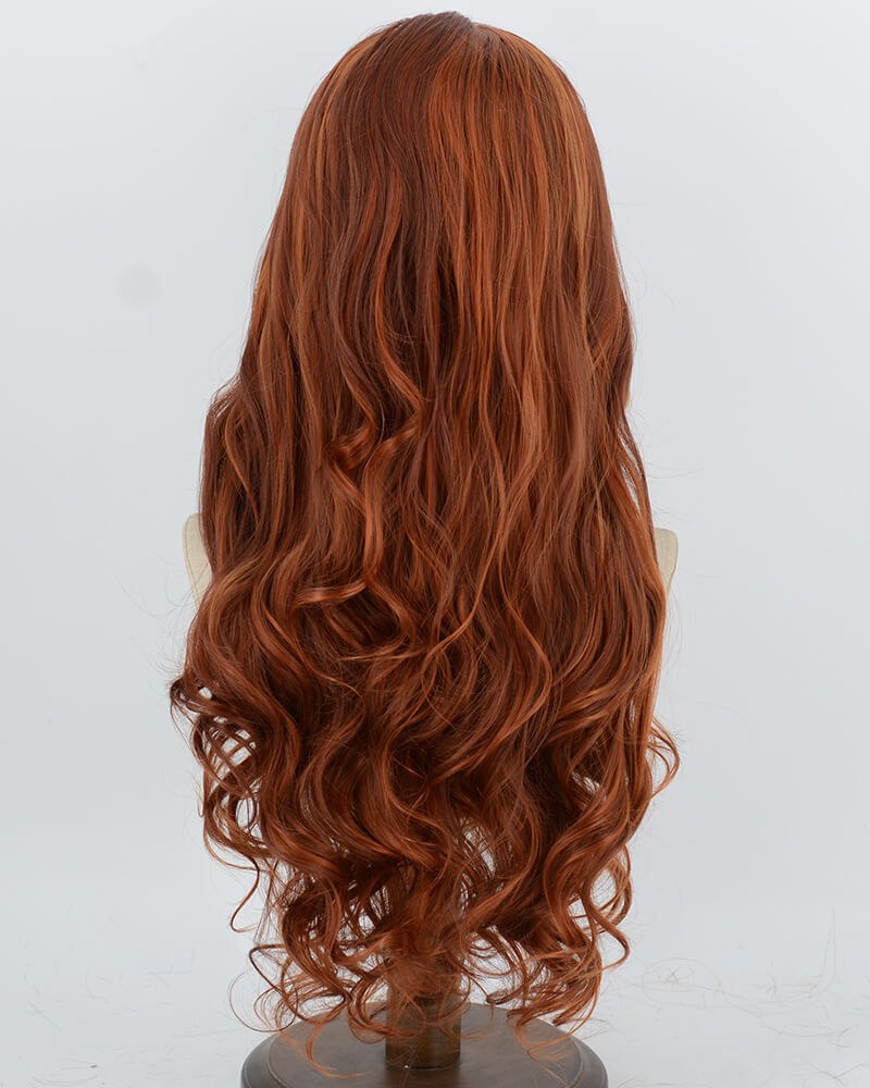 Brown Orange Synthetic Lace Front Wig WW1083 — view 3