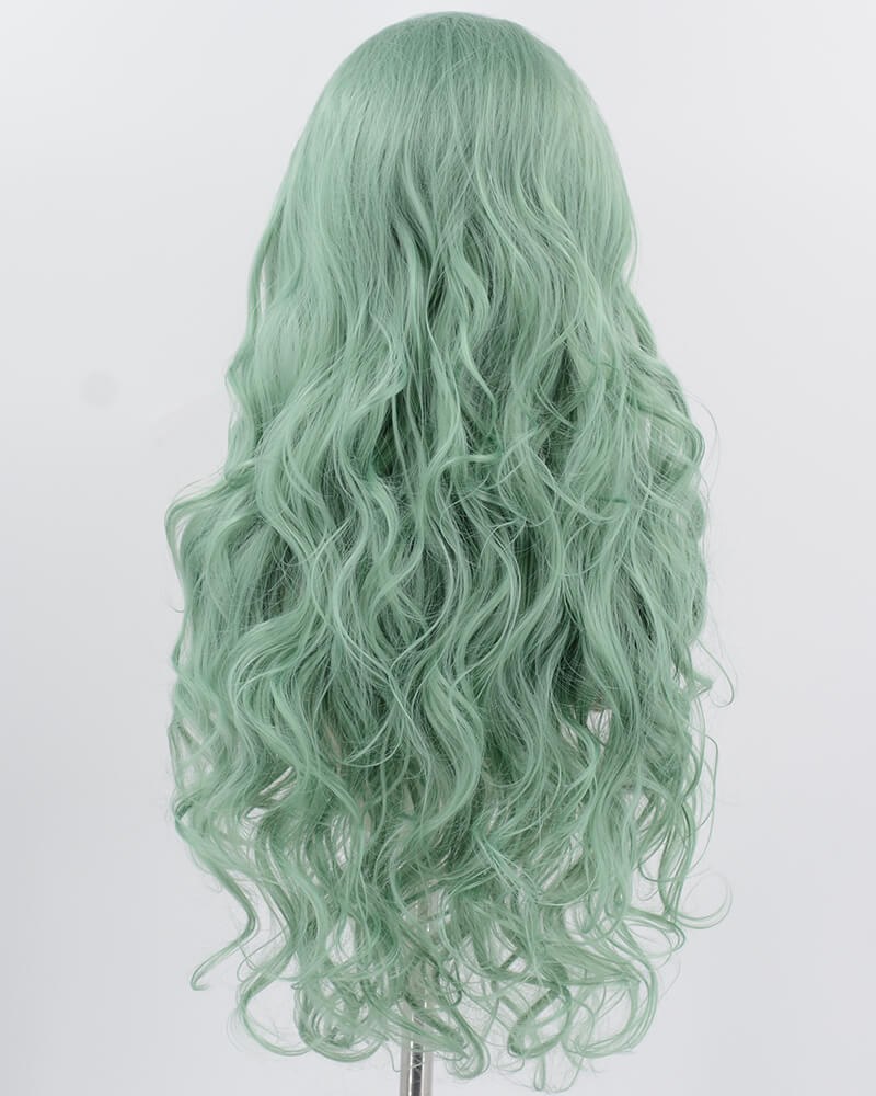 Green Wavy Synthetic Lace Front Wig WW1013 — view 3
