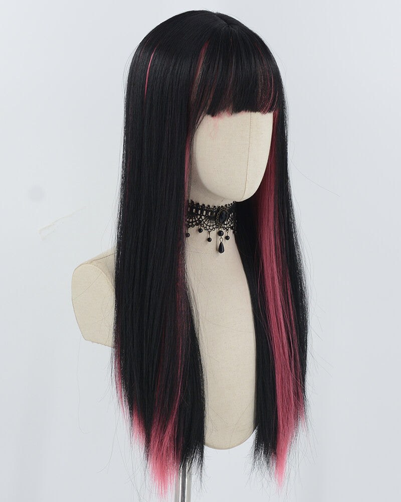 Black Pink Synthetic Wig HW715 — view 2
