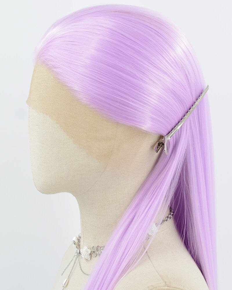 Pastel Purple Long Straight Synthetic Lace Front Wig WW1041 — view 4